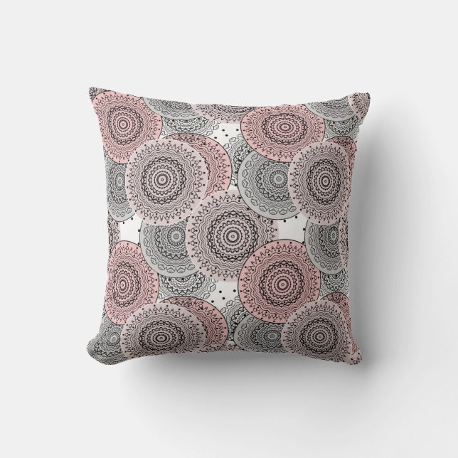 Coussin Rétro, rétro motif, bleu et rose, élégant (Recto)