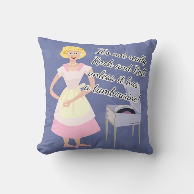 Coussin Retro Rock Music Lover Kitsch Dessin ménager (Recto)
