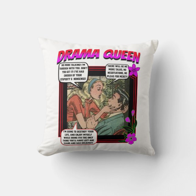 Coussin Retro Romance - Drama Queen - Jeu d'oreiller (Recto)