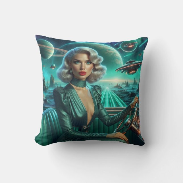 Coussin Retro Space Girl (Recto)