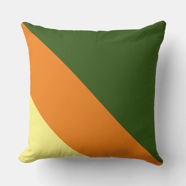 Coussin Retro Summer Forest Vert Orange Yellow Stripes (Recto)