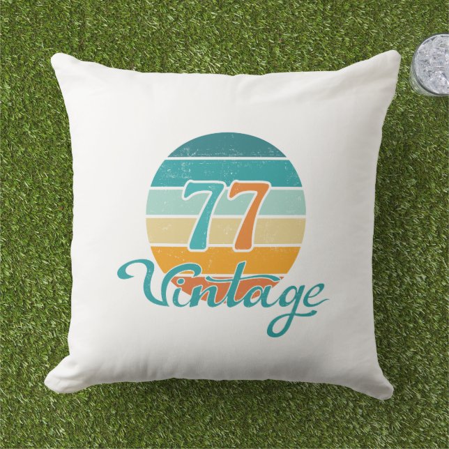 Coussin Retro Sunset 77 Vintage Distressed (Herbe)