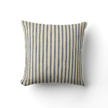 Retro Ticking Bleu & Blanc rayé Vintage Français