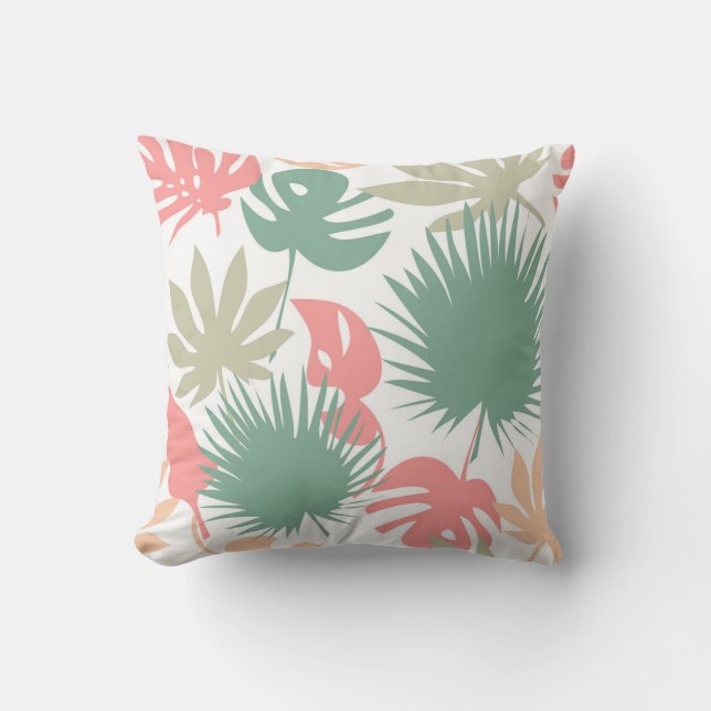 Coussin Rétro, tropical, feuille (Recto)