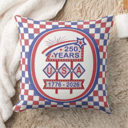 Coussin Retro USA 250th Anniversary Marquee Sign 1776-2026
