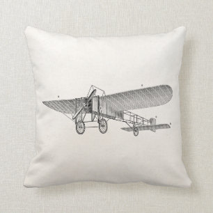 Coussin Rétro vieil avion d'appui vertical d'avion vintag
