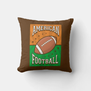 Coussin Retro Vintage Gold Green Football américain