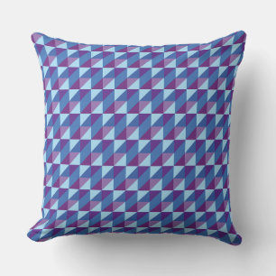 Coussin Rétro violet à bleu abstrait géométrique ambiance