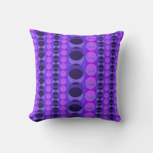 Coussin Rétros rayures de point de polka de phares