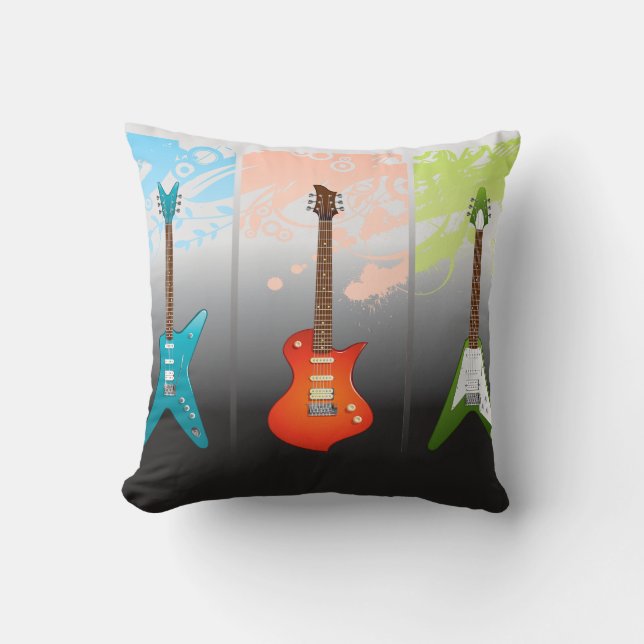 Coussin Rêve d'amants de guitare électrique (Recto)