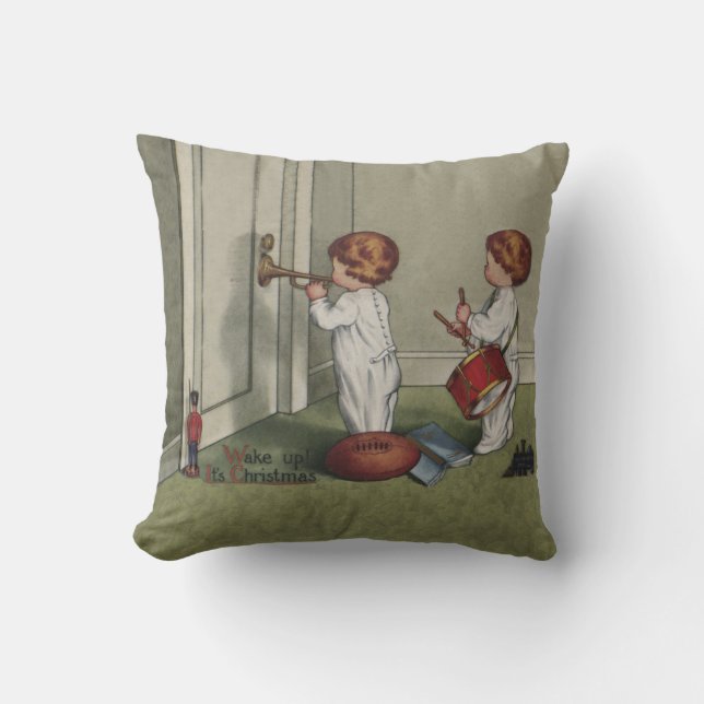 Coussin Réveillez-vous son joli enfant de Noël (Recto)