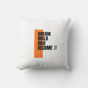 Coussin Rêver. Construire. Devenir. – Croissance & Succès