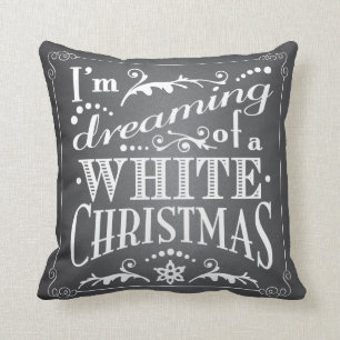 Coussin Rêver d'un Noël blanc vacances en tableau de bord