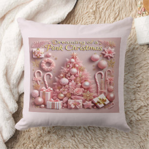Coussin Rêver d'un Noël rose 