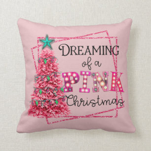 Coussin Rêver D'Une Lumière De Marque De Noël Rose
