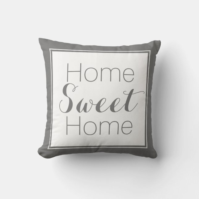 Coussin Réversible à la maison doux à la maison gris et (Recto)
