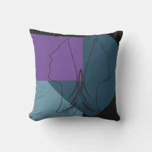 Coussin Reversible Abstrait joint deux visages