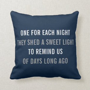 Coussin réversible de décor de jet de Hanoukka -