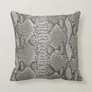 Coussin réversible de la peau de serpent d'argent