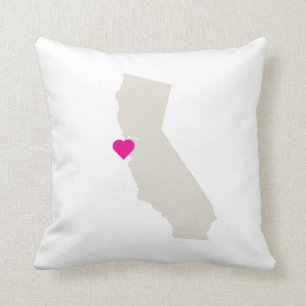 Coussin réversible de l'amour de l'état de Califor