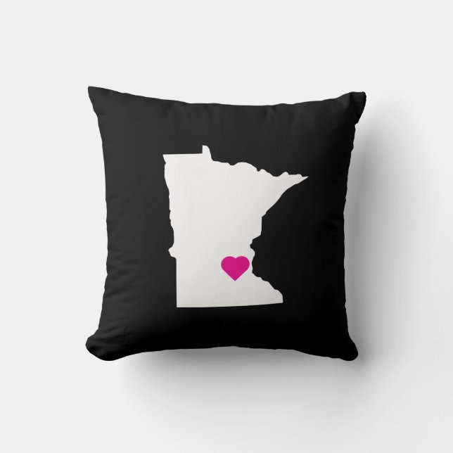 Coussin réversible de l'amour de l'état du Minneso (Recto)