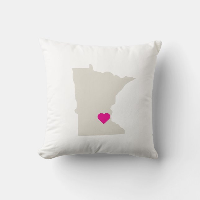 Coussin réversible de l'amour de l'état du Minneso (Recto)