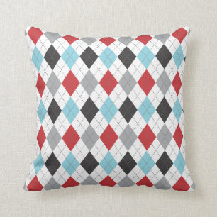 Coussin Réversible de motif du Jacquard deux de rouge ble