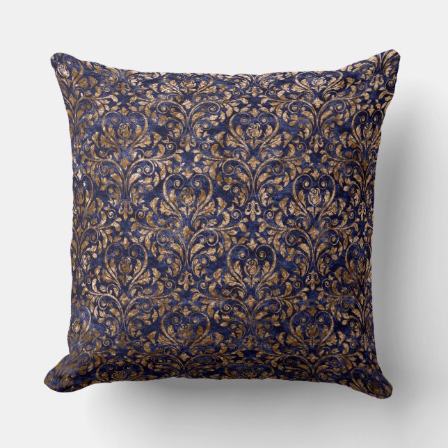 Coussin réversible de velours de damassé de (Recto)