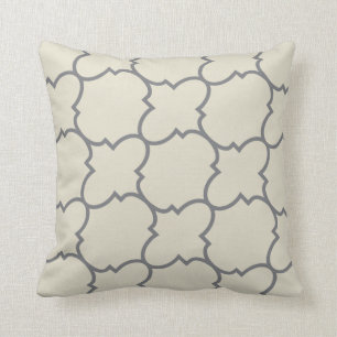 Coussin réversible gris/bronzage de motif