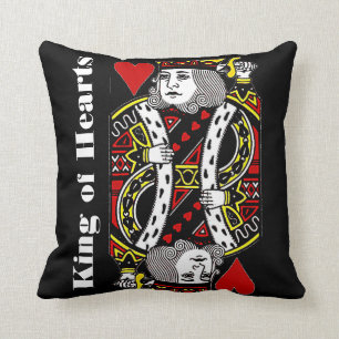 Coussin Reversible King of Hearts Design Jeu d'oreiller
