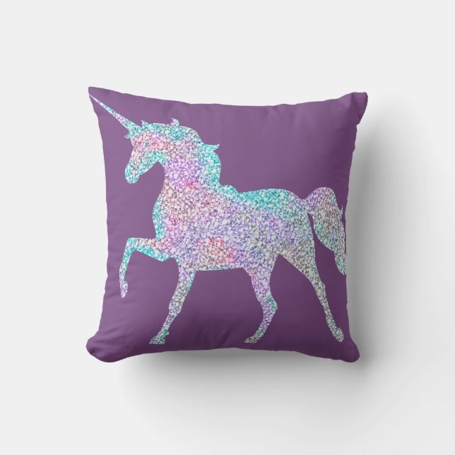 Coussin réversible pourpre de licorne (Recto)