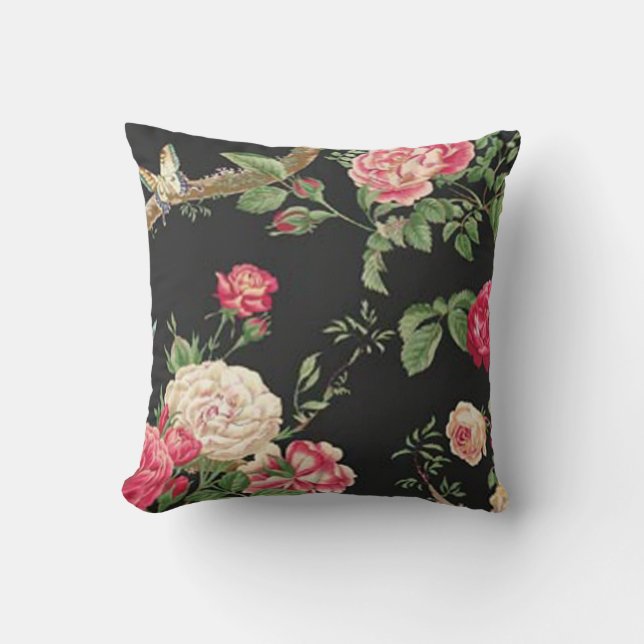 Coussin réversible Rose sauvage (Recto)