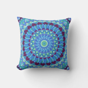 Coussin Rêves de minuit Mandala bleu déco boho