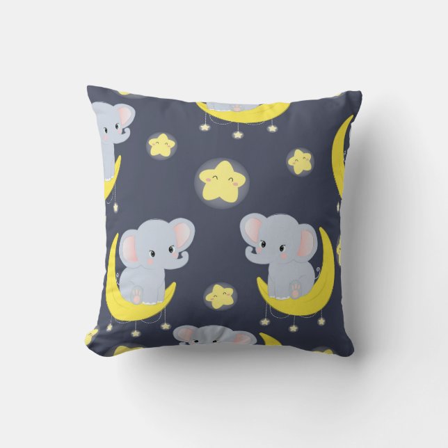 Coussin Rêves d'éléphants sous ciel étoilé (Recto)