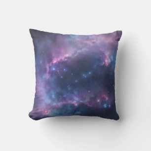 Coussin Rêves Galactiques Aquarelle douce Splash Sur Bleu