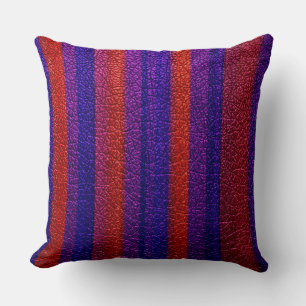 Coussin Revêtement en cuir rouge et violet