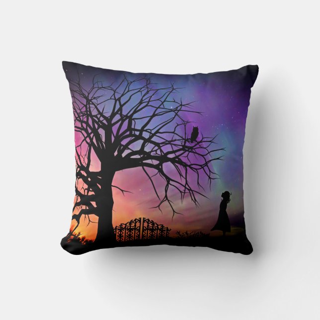 Coussin rêveur moderne d'arbre (Recto)