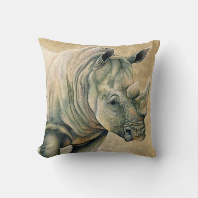 Coussin Rhinocéros blanc (Recto)