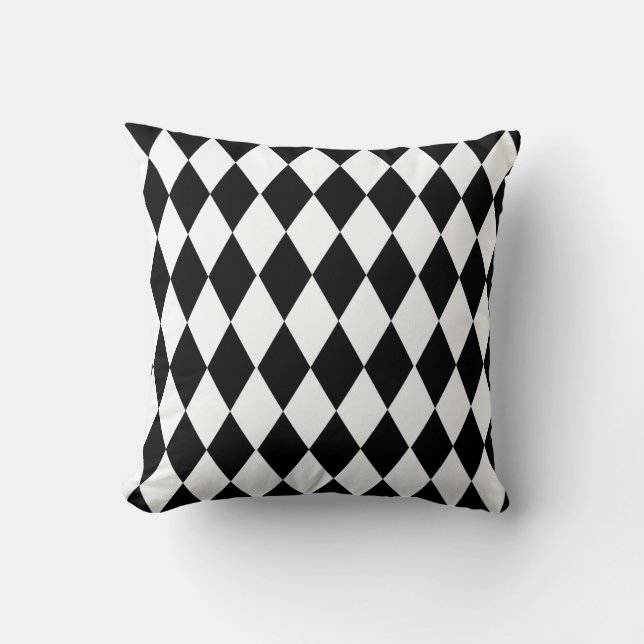 Coussin Rhombus noir et blanc (Recto)