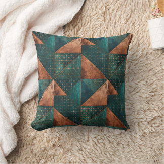 Coussin Rich Copper Metallic gold geometric starburst
