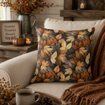 Riche Brun Beige Feuilles D'automne Rustique Ferme