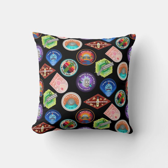 Coussin RICK ET MORTY™ | Motif des patchs d'espace externe (Recto)