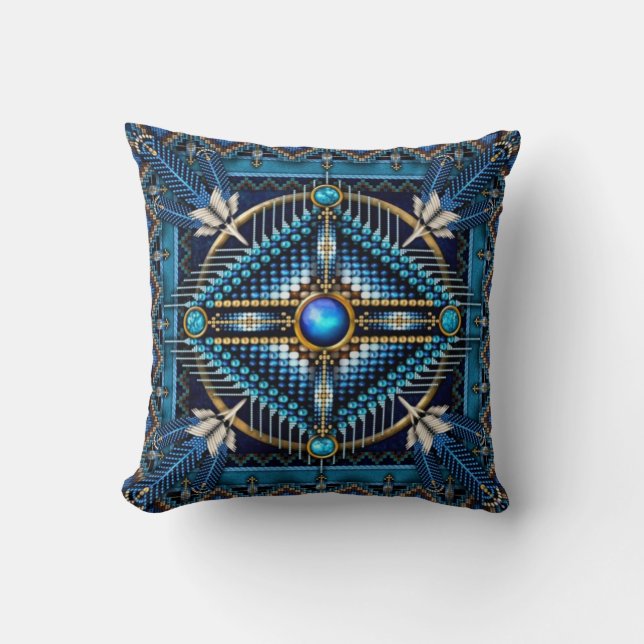Coussin Rideaux de douche amérindiens (Recto)