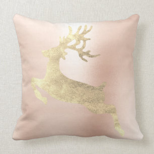 Coussin Rindeer Champaign Rose Rose Or Blush Metallic
