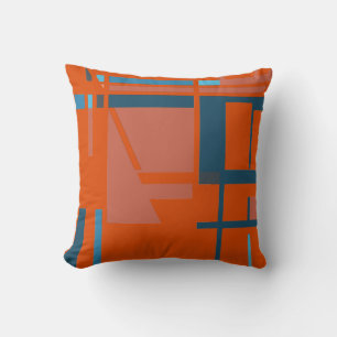 Coussin Robe bleu turquoise sur Bright Orange MCM Look