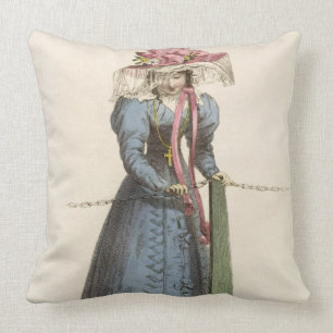 Coussin Robe de promenade, plat de mode d'Ackermann au