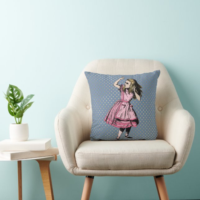 Coussin Robe rose Alice Blue Gold Hearts (Chaise)