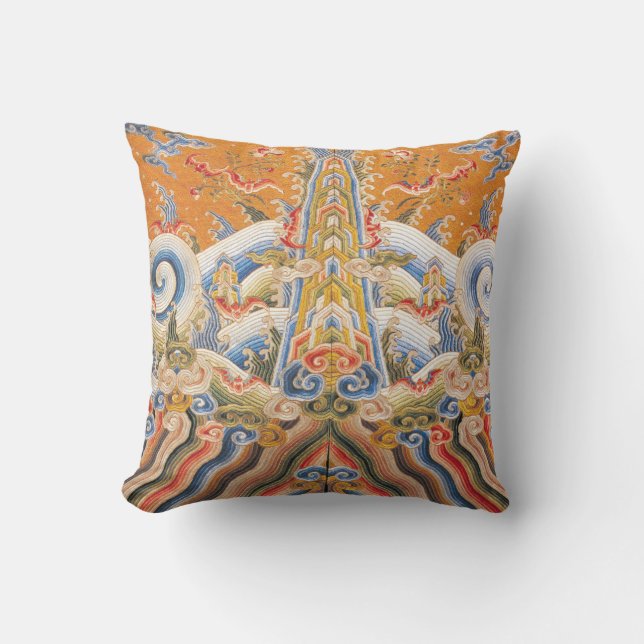 Coussin Robes longues chinoises impériales de dragon (Recto)