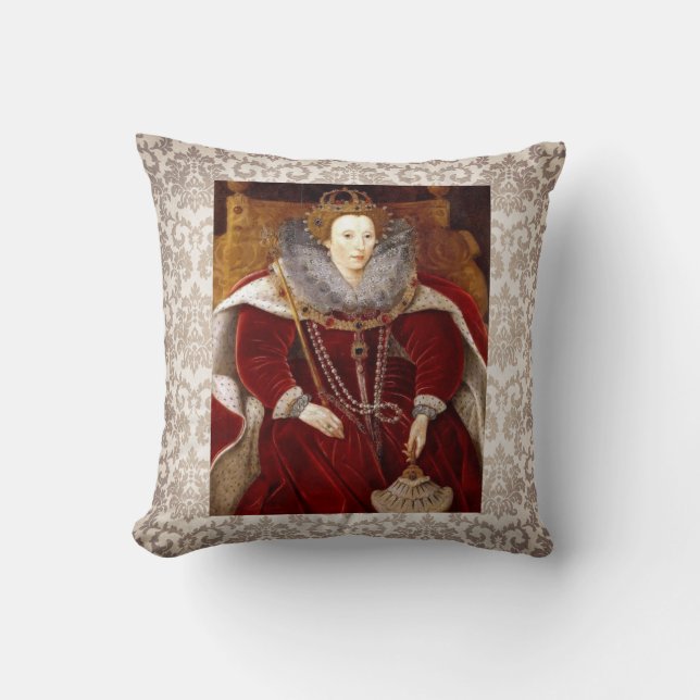 Coussin Robes longues rouges d'Elizabeth I (Recto)