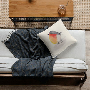Coussin Robin aquarelle